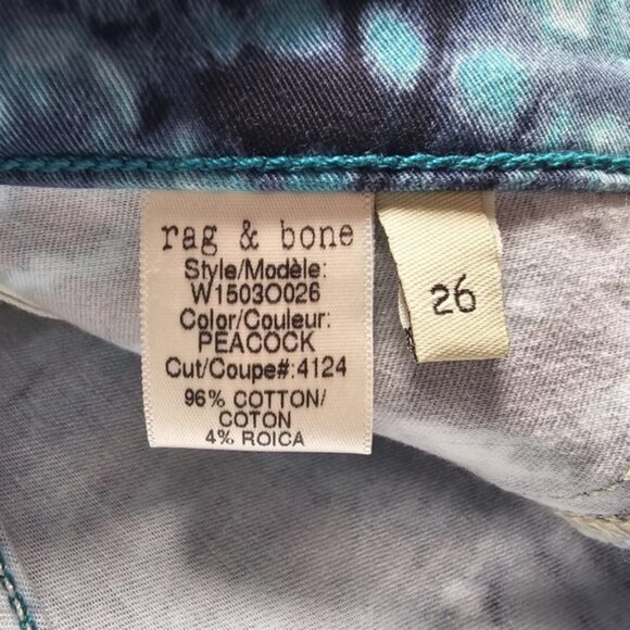 NWT rag & bone/JEAN Peacock‎ Feather Skinny Legging COTTON/ROICA W1503O026 Sz 26 - Picture 9 of 14